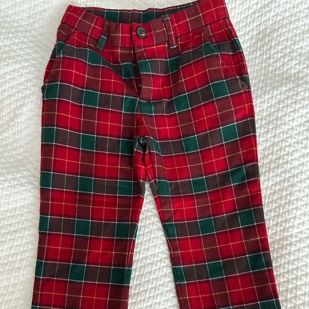 Gymboree 2T green and red plaid pants
